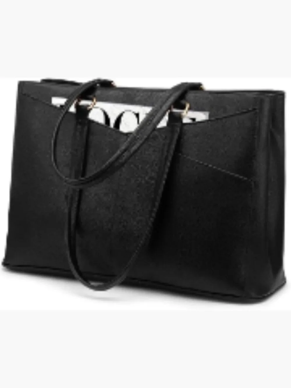 Waterproof Faux Leather Laptop Tote Bag for Women 15.6 Inch Business Work